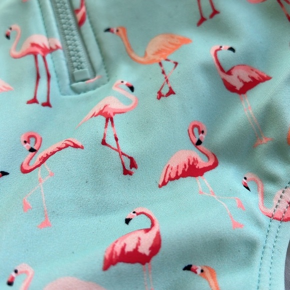 Janie and jack blue flamingo long sleeve swim suit - Picture 8 of 8